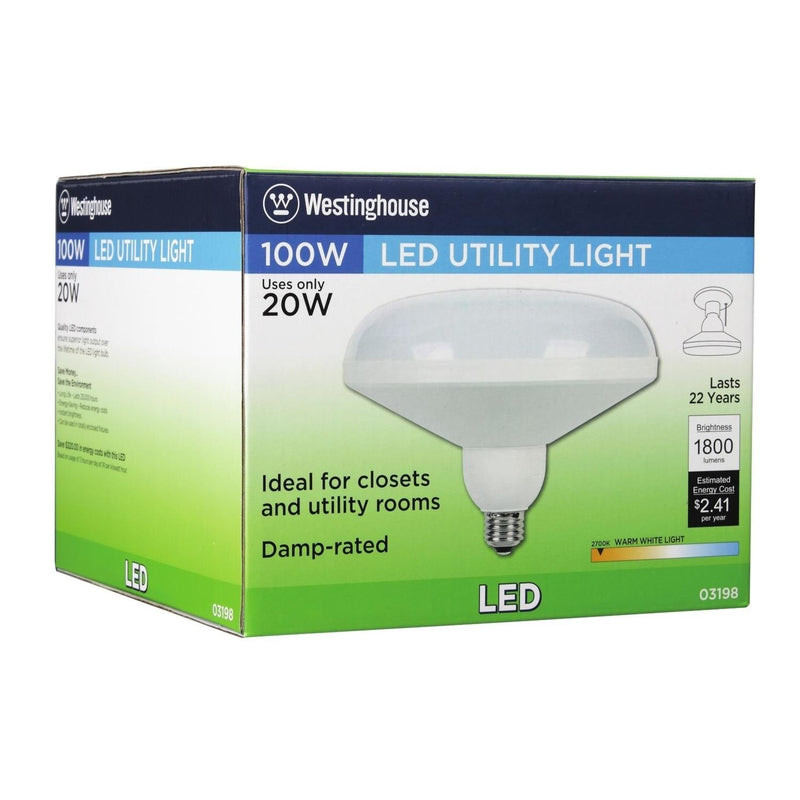Westinghouse 0319800 DLR64 E26 (Medium) LED Bulb, White, 20 watt