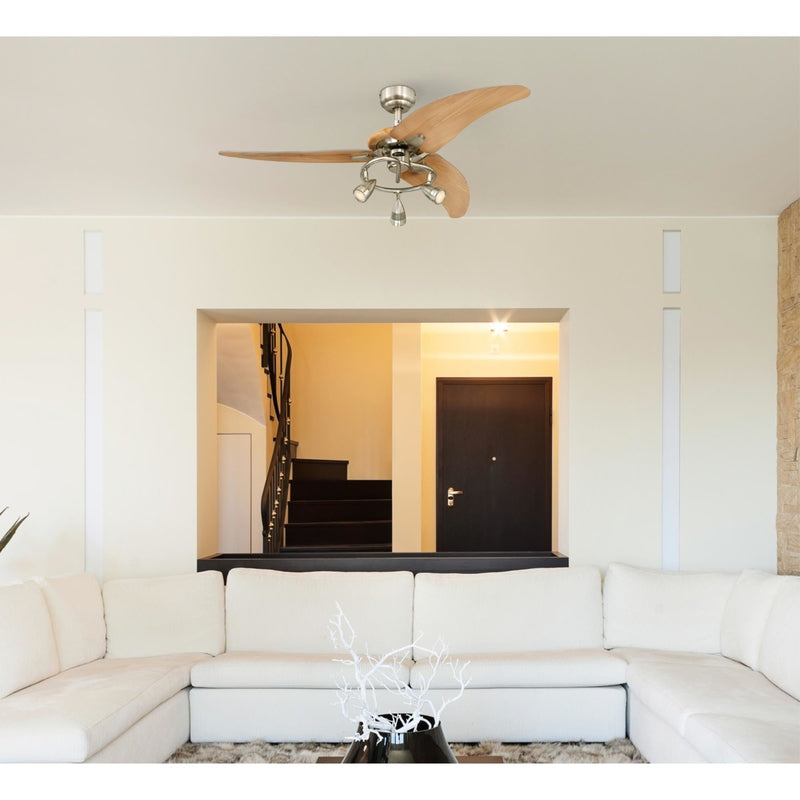 Westinghouse 72357 Elite Ceiling Fan, Brushed Nickel, 48 in