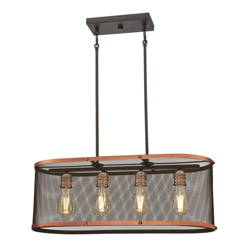 Westinghouse 63328 Emmett Copper Accents Chandelier and Mesh Shade, Oil Rubbed Bronze