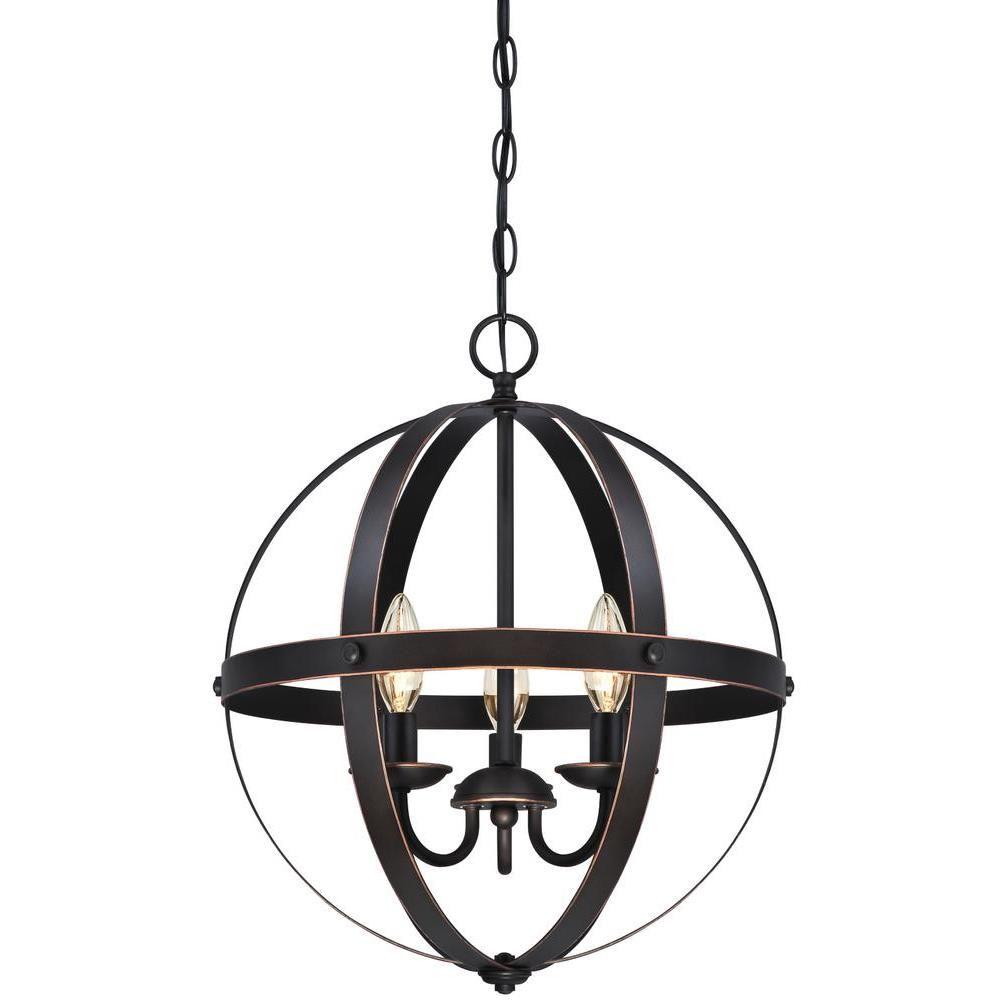 Westinghouse 63418 Stella Mira 3-Light with Highlights Pendant, Oil-Rubbed Bronze
