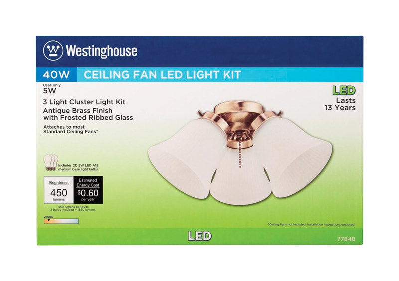 Westinghouse 77848 Three LED Cluster Ceiling Fan Light Kit, 5 W
