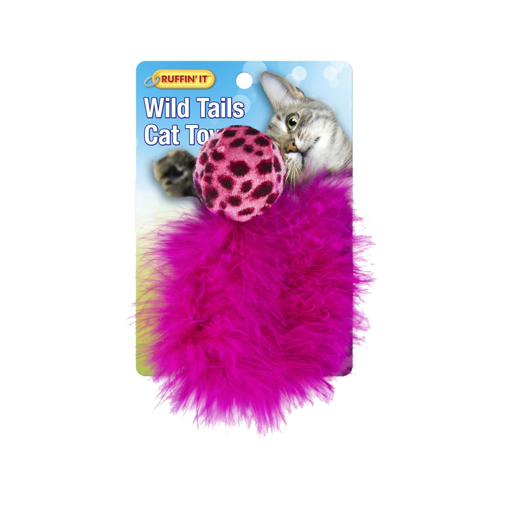 Westminster Pet 7N32027 Ruffin' It Assorted Pet Cat Toy Ball Feather Tail