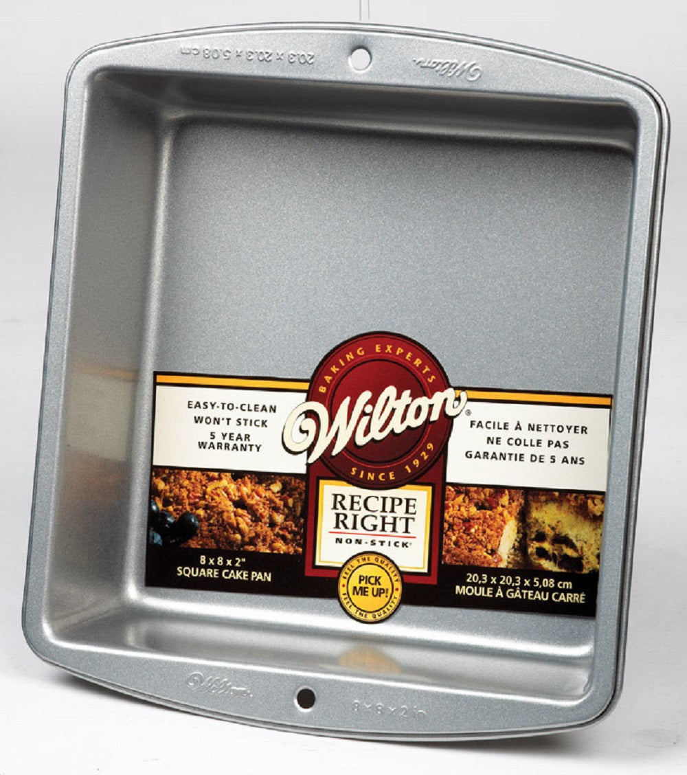 Wilton 191003178 Recipe Right Square Cake Pan, Silver,  8 inch x 8 inch