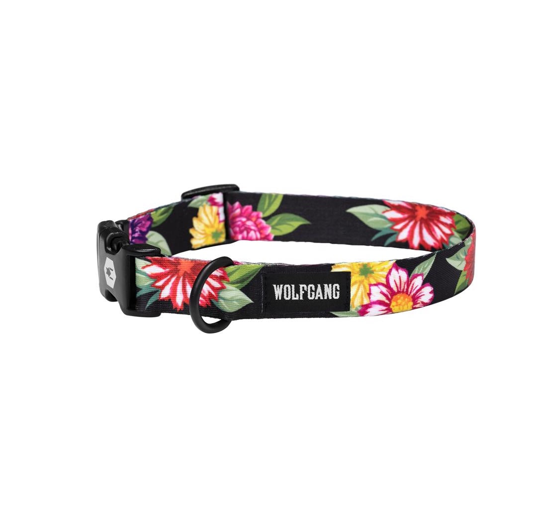 Wolfgang WC-003-00 DarkFloral Dog Adjustable Collar, Polyester