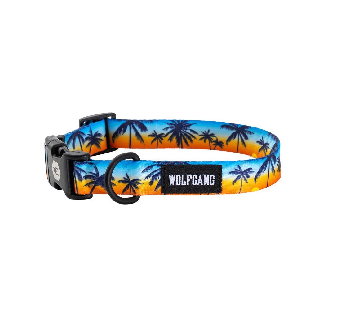 Wolfgang WC-003-86 Sunset palms Dog Adjustable Collar, Polyester