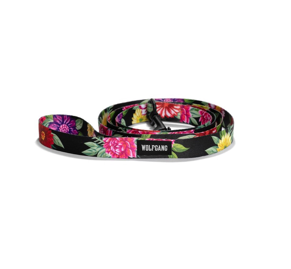 Wolfgang WL-003-00 DarkFloral Dog Leash, Polyester, Multicolored