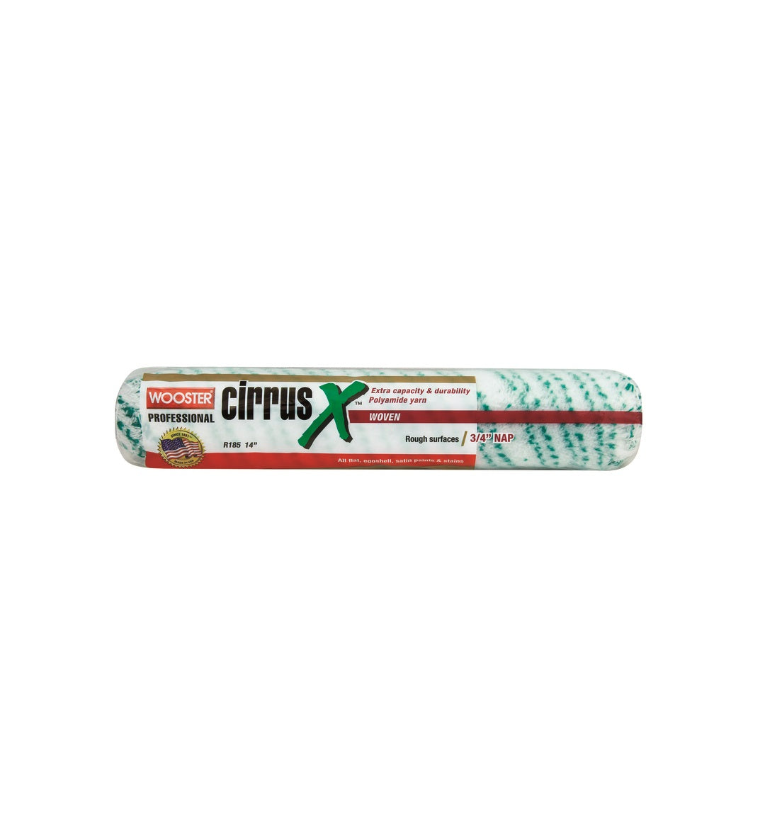 Wooster R185-14 Cirrus Paint Roller Cover, Green/White, 14 in