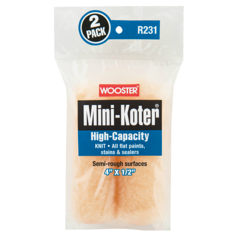 Wooster R231-4 Mini-Koter High-Capacity Roller Cover, 4 in. x 1/2 in