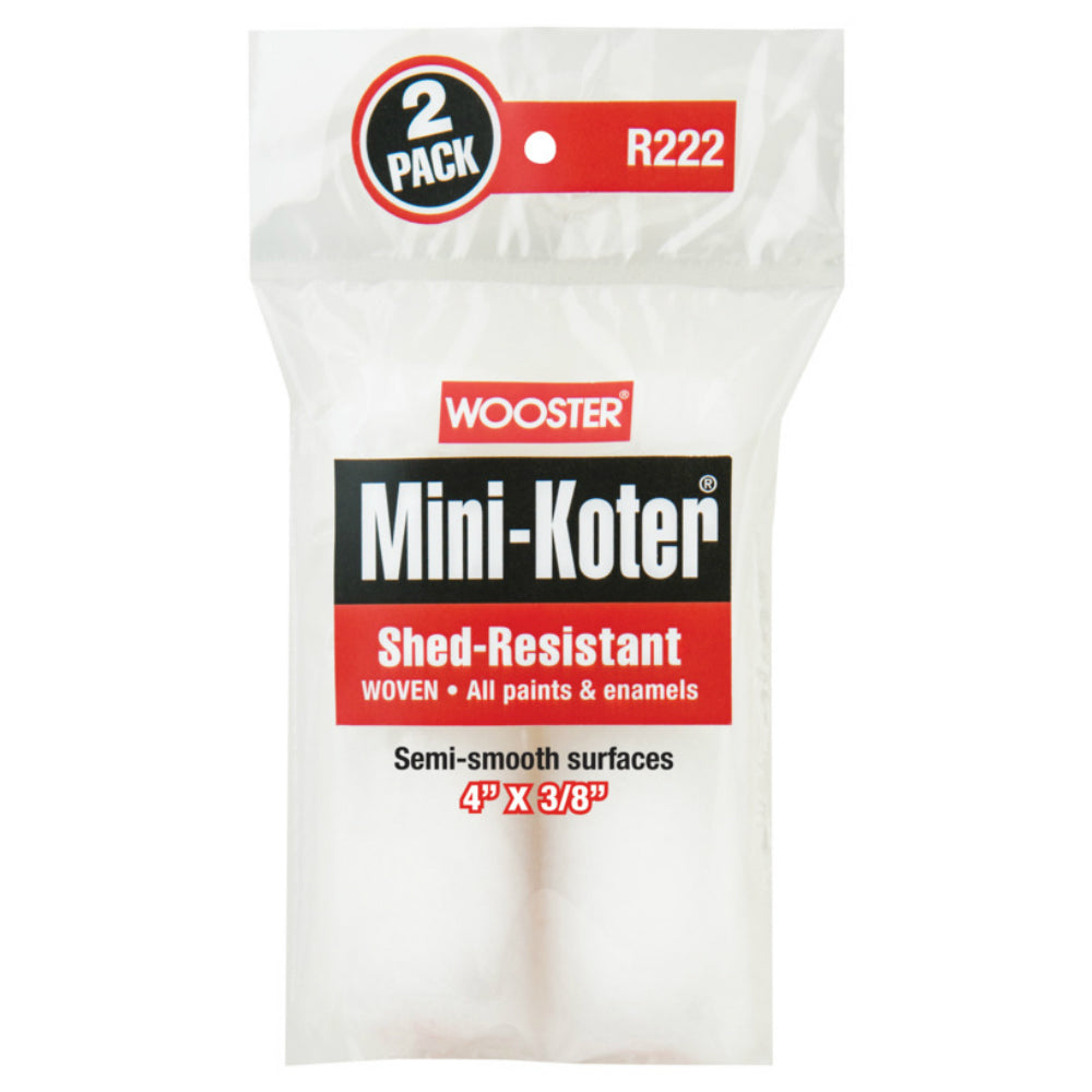 Wooster R222-4 Mini-Koter High Density Woven Rollers, 4 Inch x 3/8 Inch
