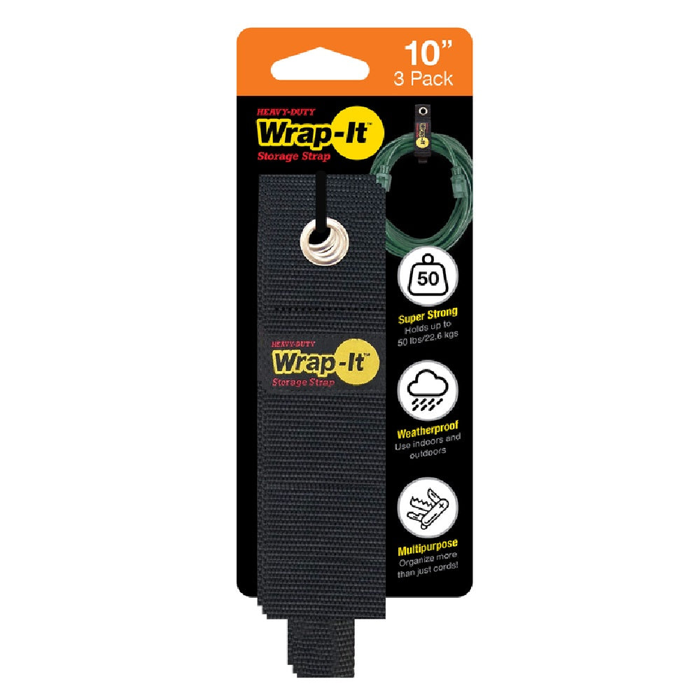 Wrap-It 103-20BX Storage Straps, Black, 10 Inch