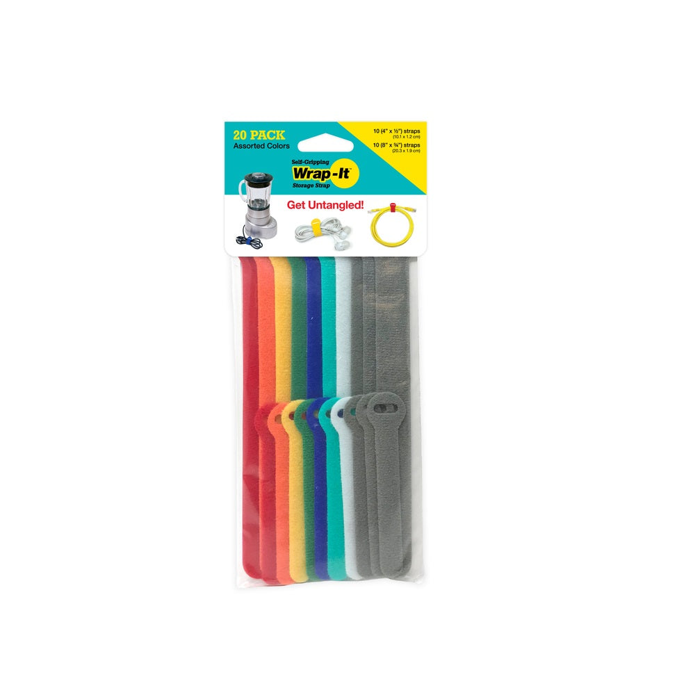Wrap-It 420-48M Self-Gripping Storage Straps, Multicolored