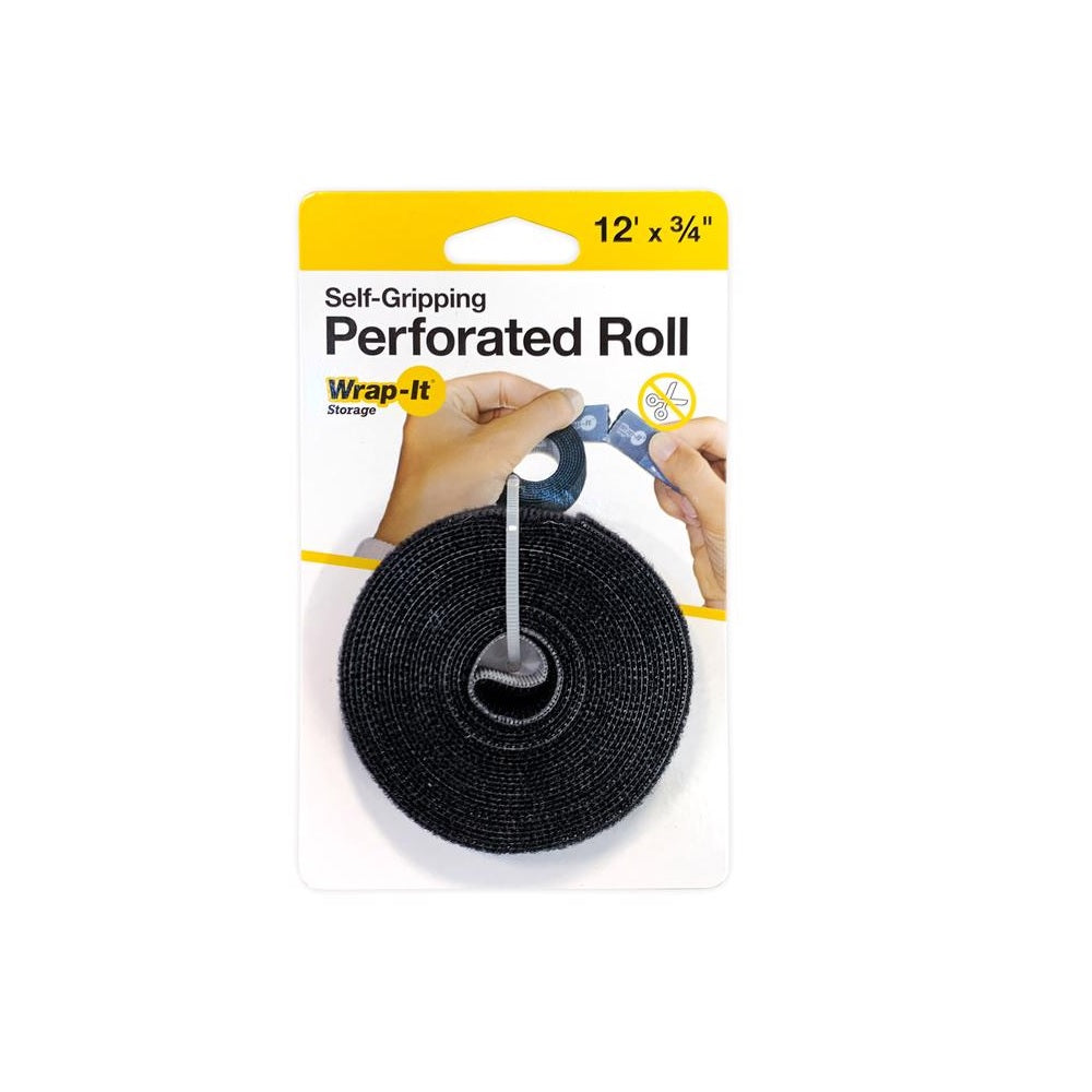 Wrap-It Storage 400-12X75PBL Perforated Roll, Black, Polypropylene