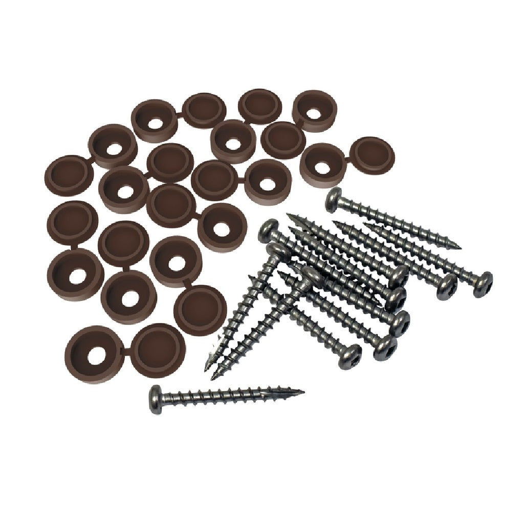 Xpanse 73004820 Square Screen Panel Fastener Kit, Brown, 1-1/2"