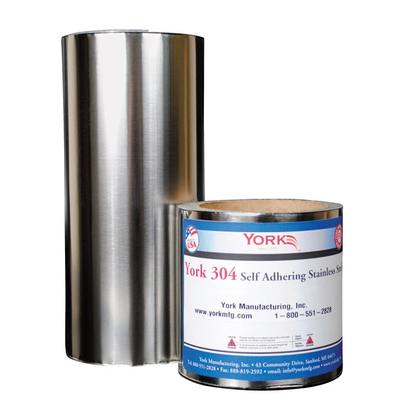 York YORK30406/50 York 304 Self Adhering Stainless Steel Flashing, Silver