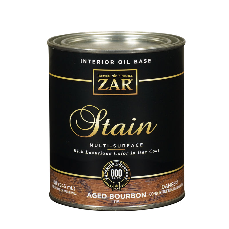 Zar 11512 Oil Based Wood Stain, 1 Quart, Aged Bourbon