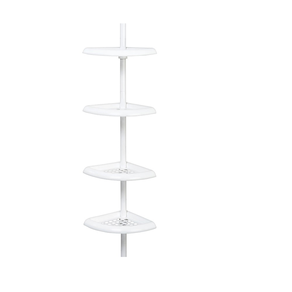 Zenna Home 2153WW2 Tension Pole Shower Caddy, Plastic, White