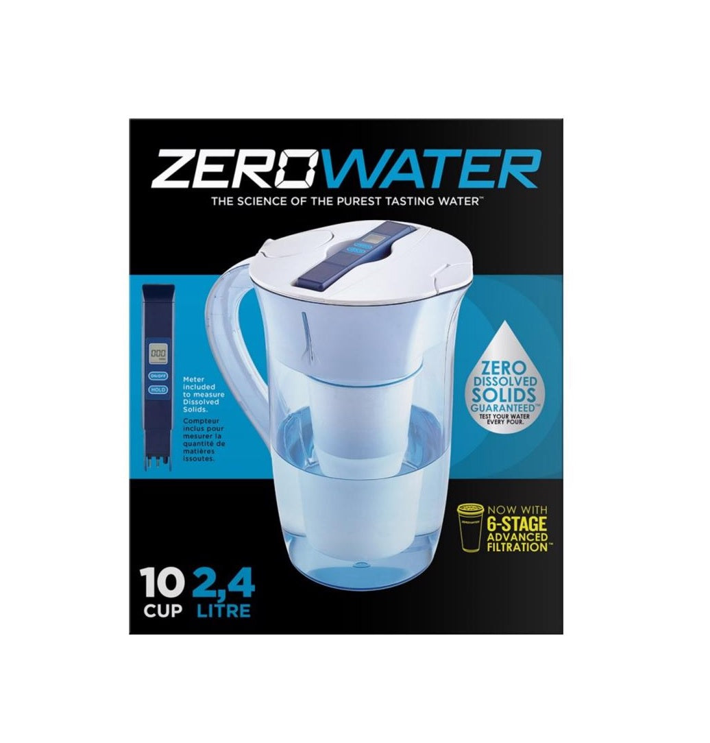 ZeroWater ZP10RD Water Filtration Pitcher, Blue/White
