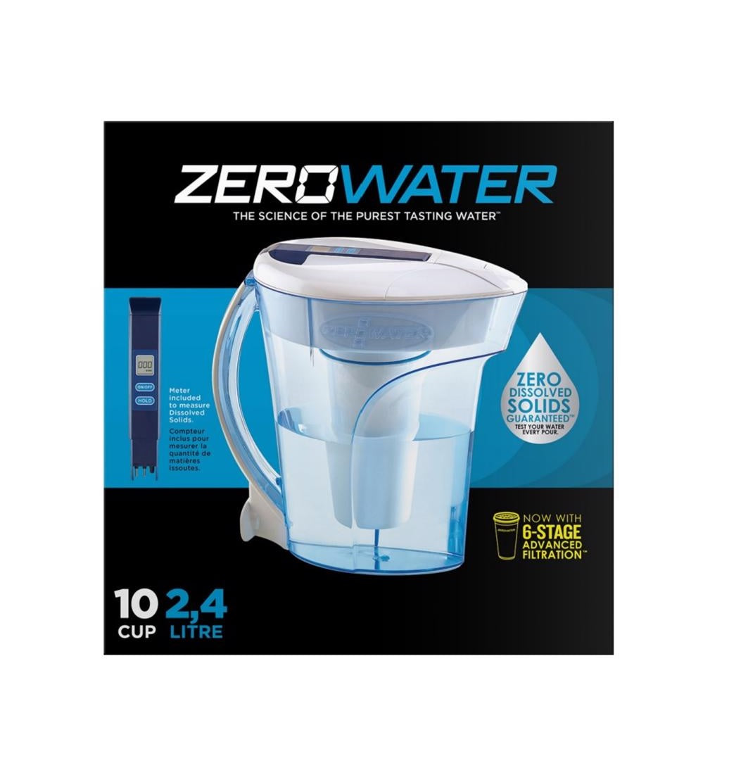 ZeroWater ZP10RP Water Filtration Pitcher, Blue/White