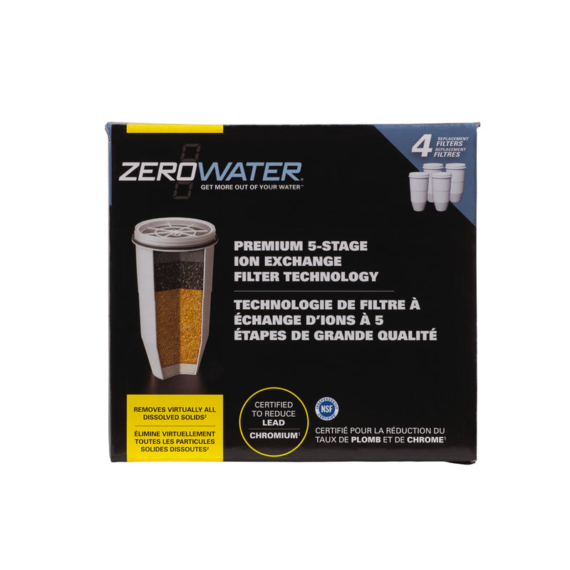 ZeroWater ZR-006 Replacement Water Filter Cartridge, Pack of 4