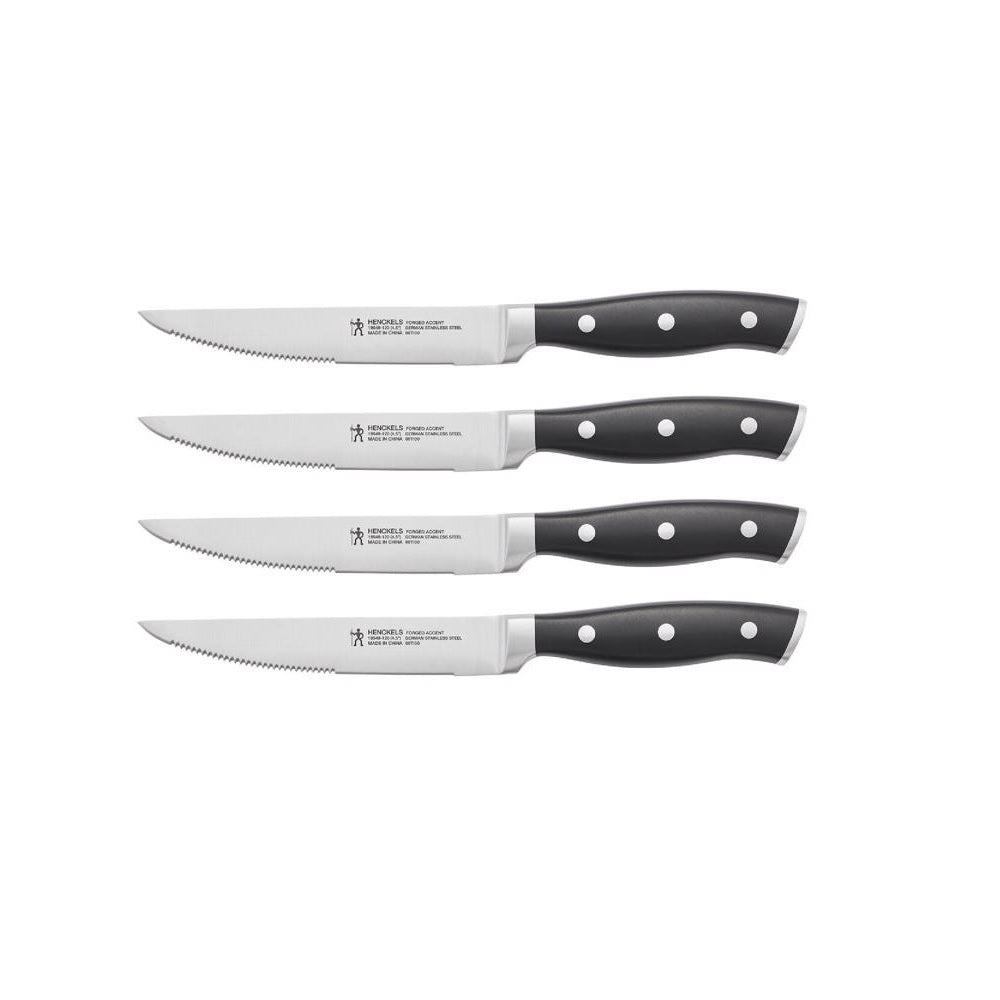 Zwilling J.A Henckels 19549-004 Henckels Forged Accent Steak Knife Set, Black/Silver