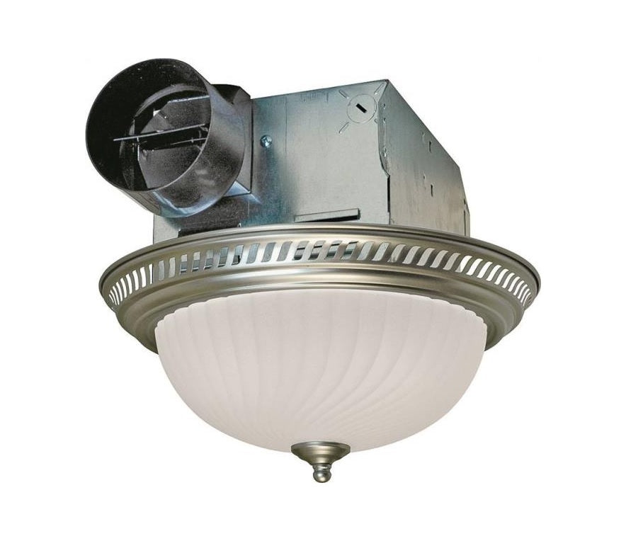 Air King DRLC702 Round Bath Fan with Light, 70 CFM, Nickel