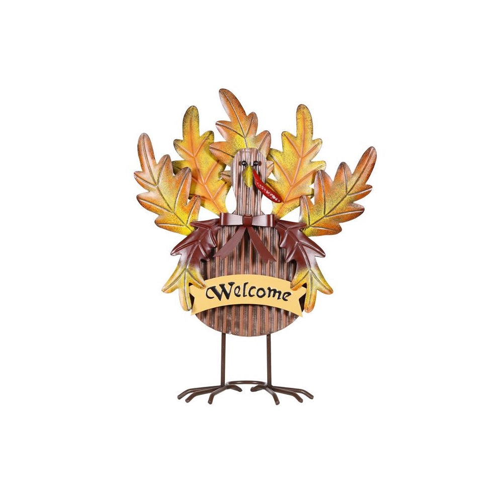 Alpine WQA1226 Welcome Turkey Halloween Decor, Metal