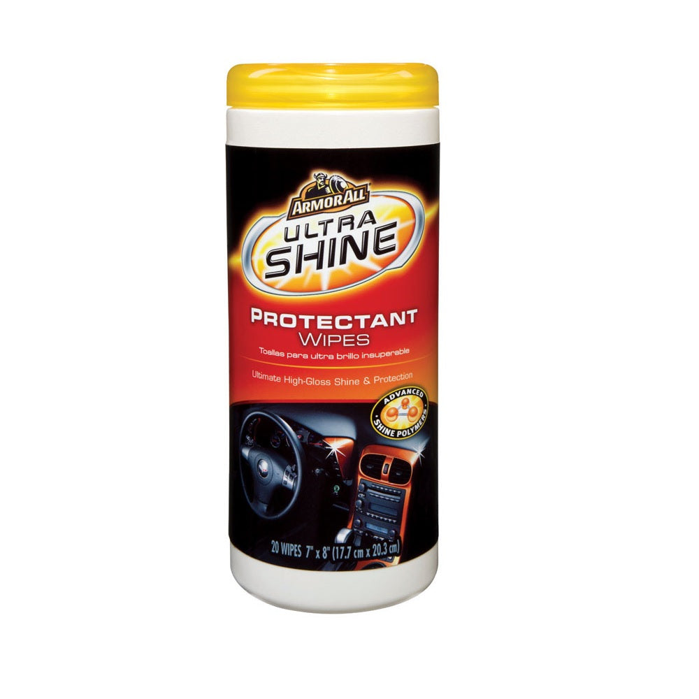 Armor All 10945 Ultra Shine Protectant Wipes, 20 wipes