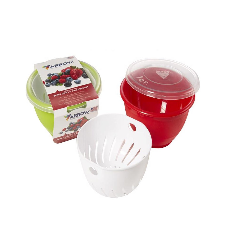 Arrow Home Products 261 Berry Bowl and Colander Set, Assorted Color