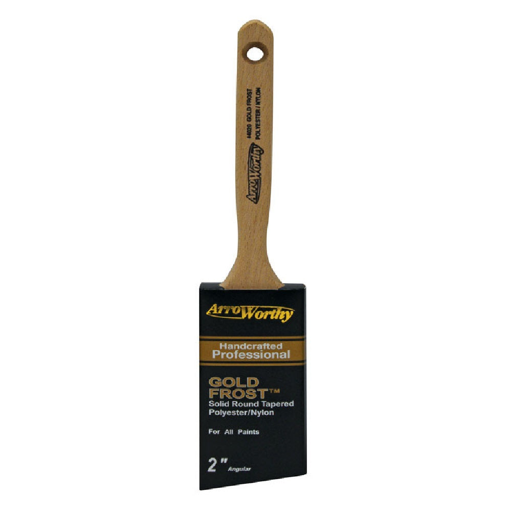Arroworthy 4020 2 Gold Frost Angle Paint Brush, Nylon Polyester, 2"