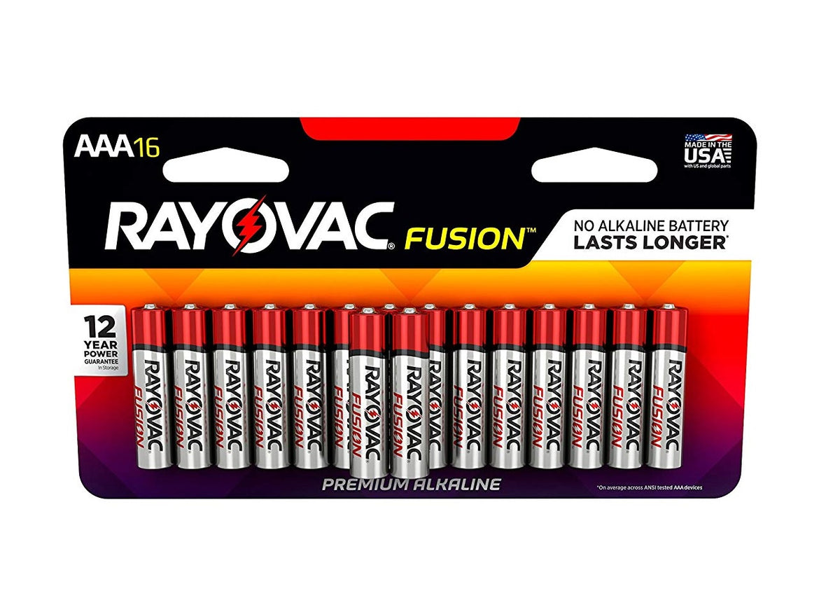 Rayovac 824-16LTFUSK FUSION AAA Batteries, 1.5 Volts