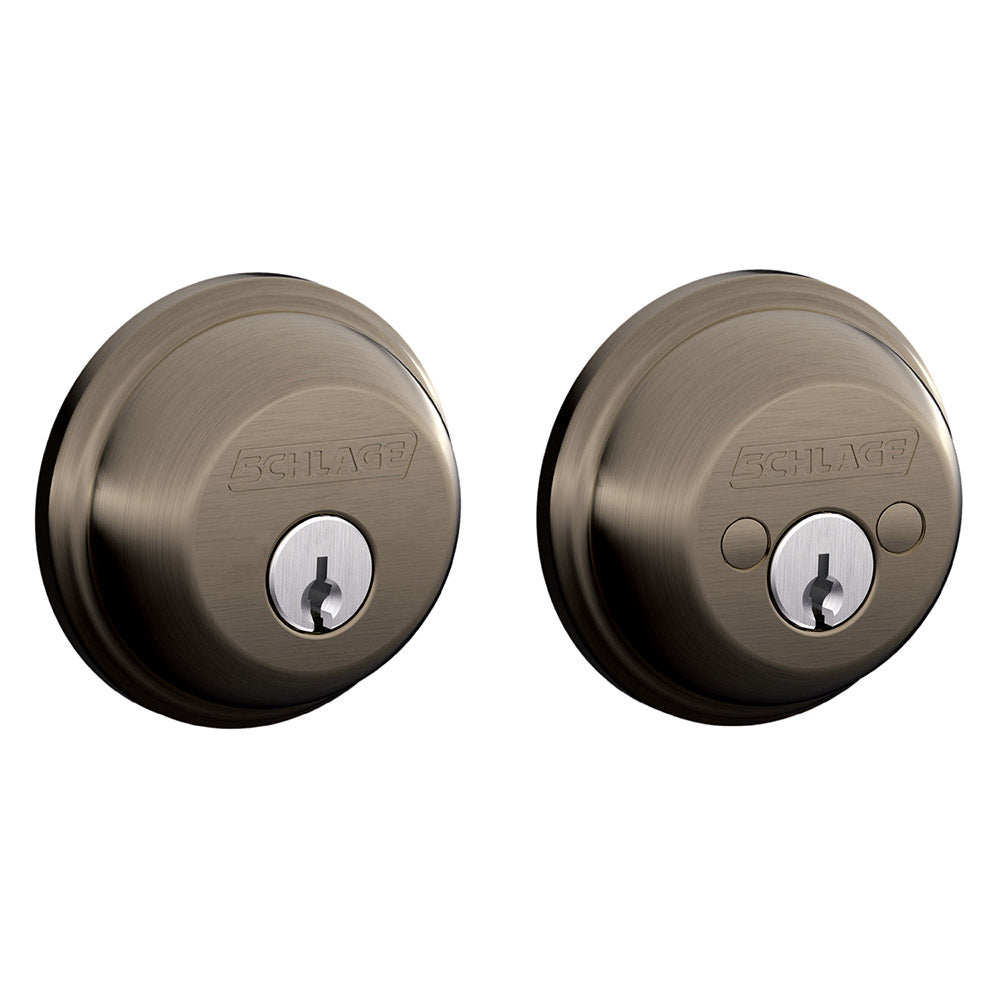 Schlage B62 620 Double Cylinder Deadbolt, Antique Pewter