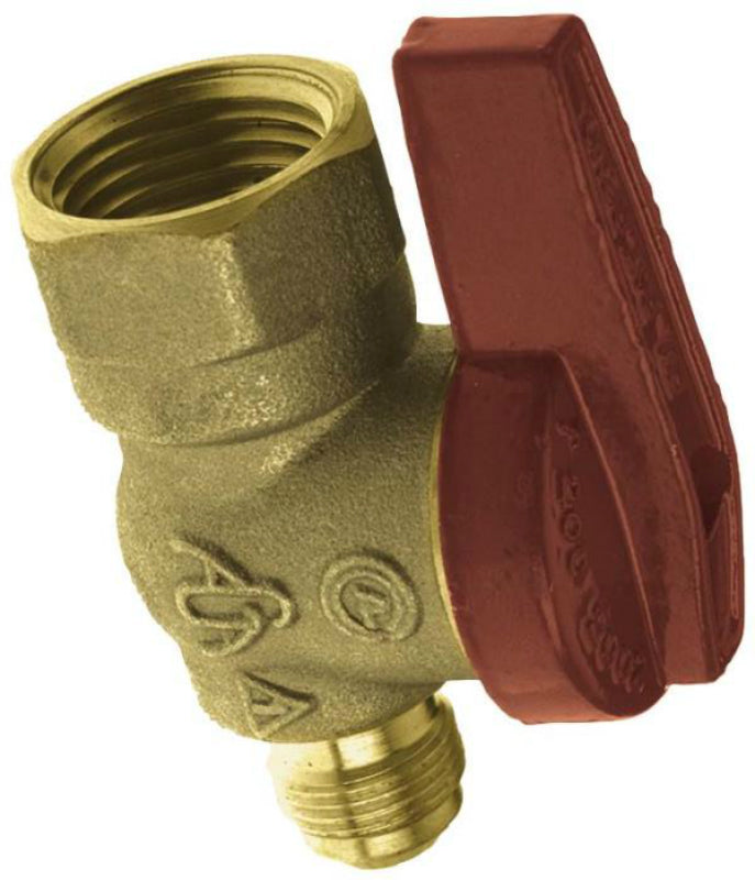 B & K 117-592 Gas Ball Valve, 9/16" x 1/2", Brass