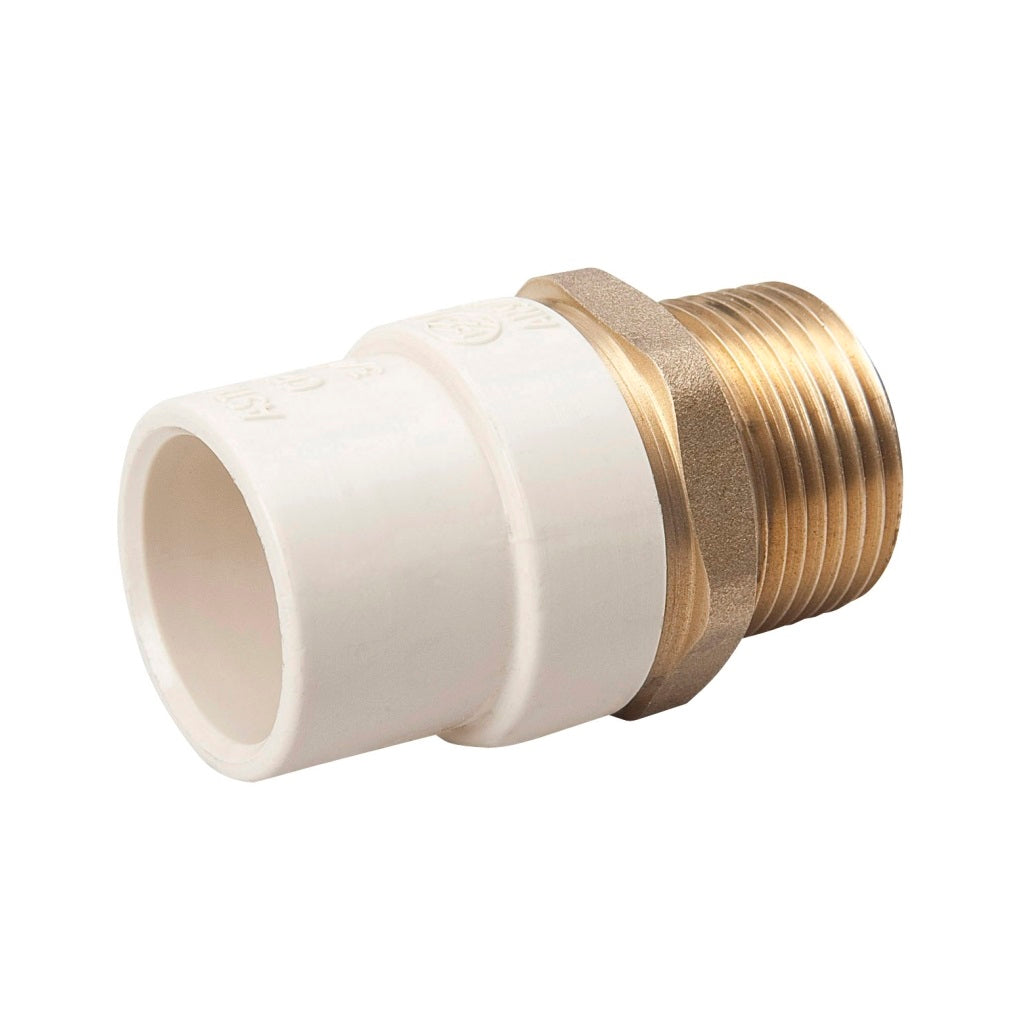 B & K 164-303NL Transition Adapter, Brass/CPVC, 1/2 inch