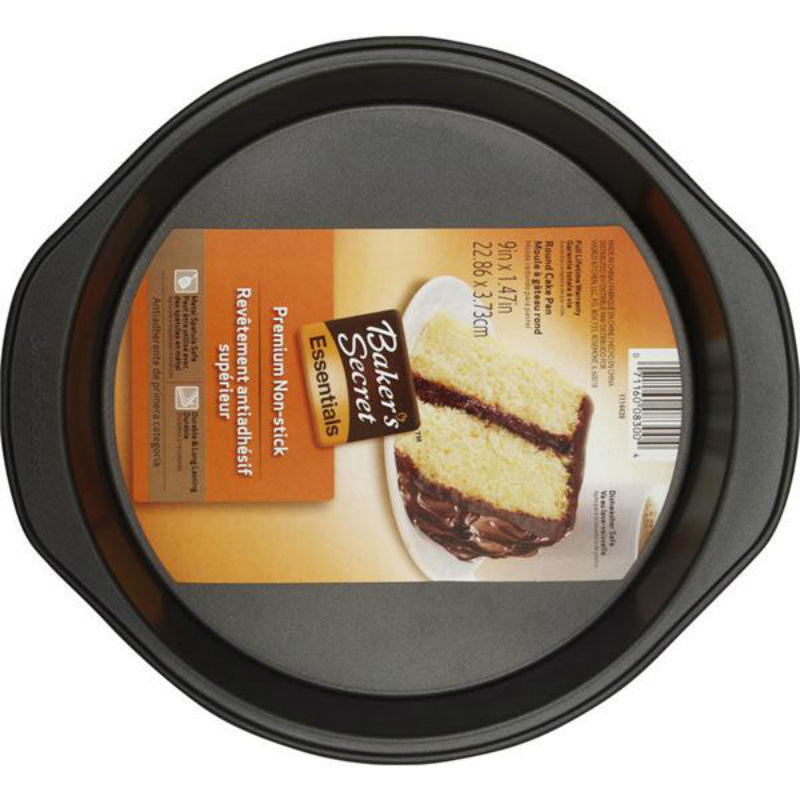 Baker's Secret 1114439 Round Cake Pan, 9" x 1.47"