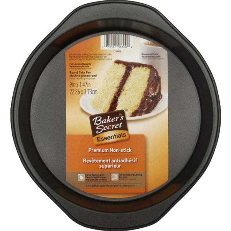 Baker's Secret 1114439 Round Cake Pan, 9" x 1.47"