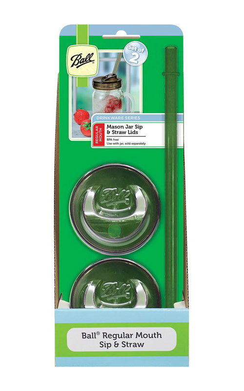 Ball 1440015005 Mason Regular Mouth Jar Lids & Straws, Opaque, Pack of 2