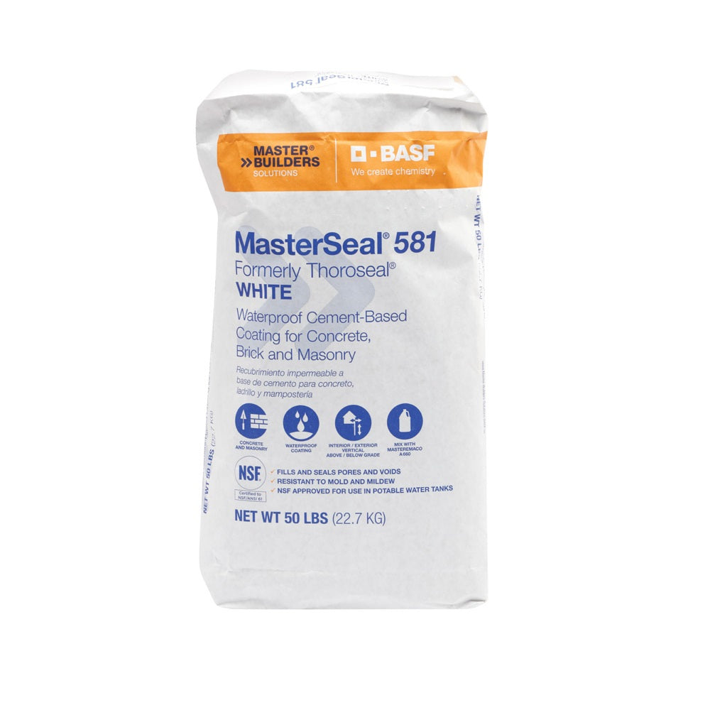 BASF MS581WH50 MasterSeal 581 Waterproof Coating, 50 Lbs
