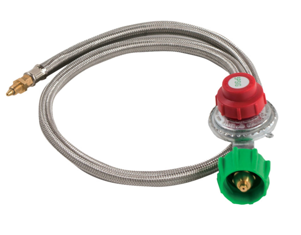 Bayou Classic M5HPR Stainless Braided Hose / Regulator, 5 PSI