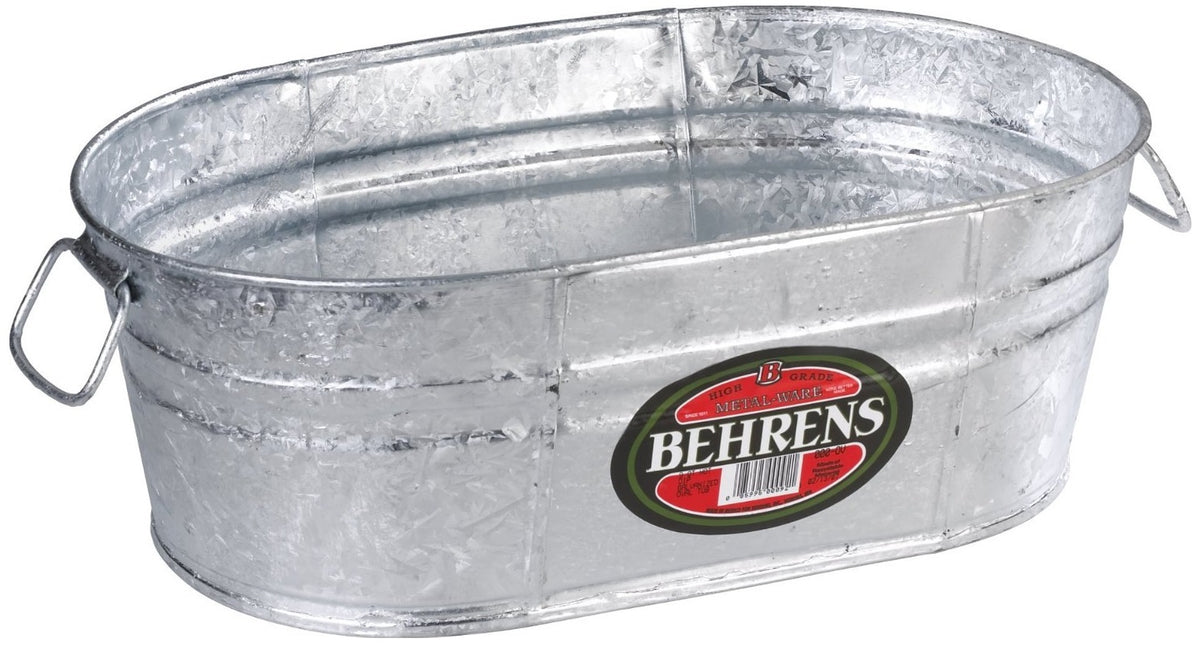 Behrens 00-OV Hot Dipped Steel Oval Tub, 4 Gallon