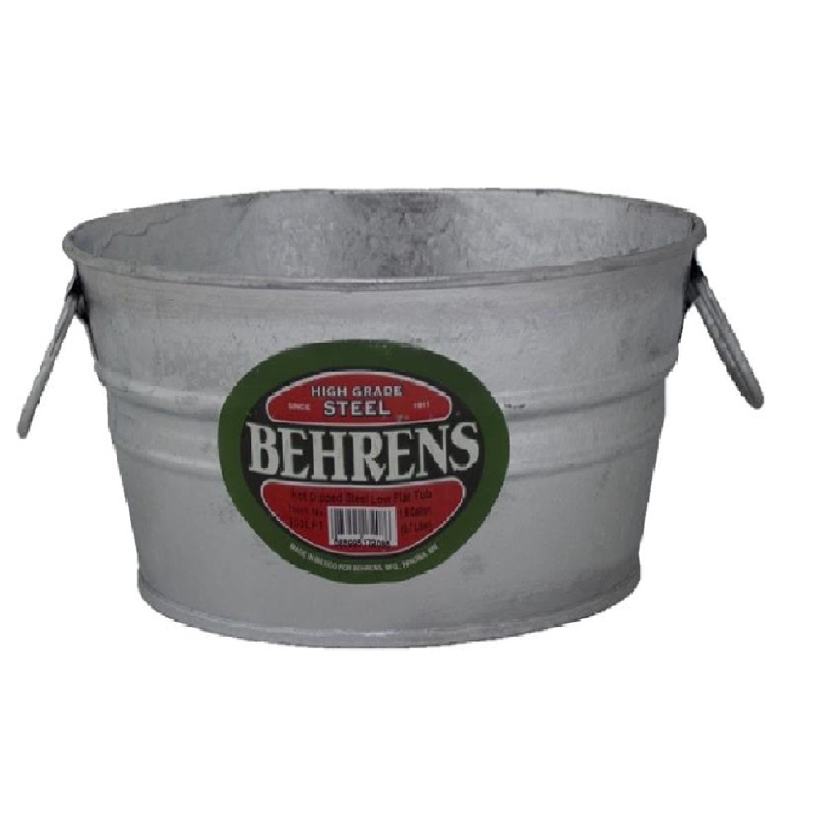 Behrens 103LFT Hot Dipped Steel Low Flat Tub, 1.5 Gallon