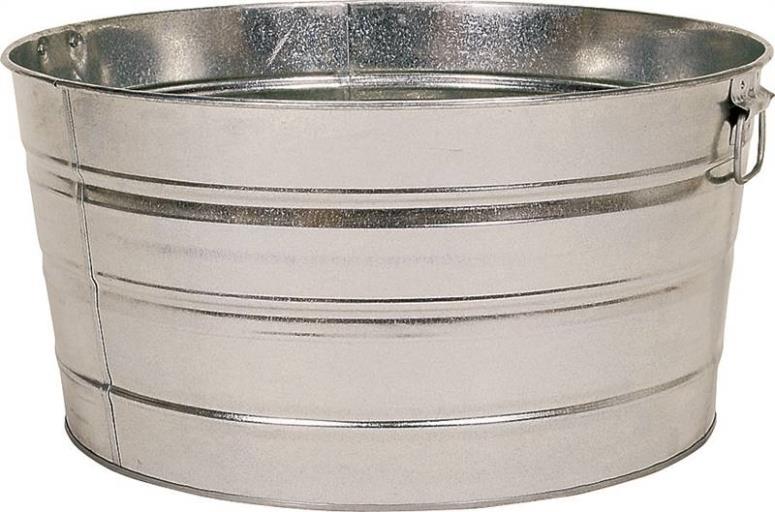 Behrens 2S Galvanized Steel Round Tub, 15 Gallon