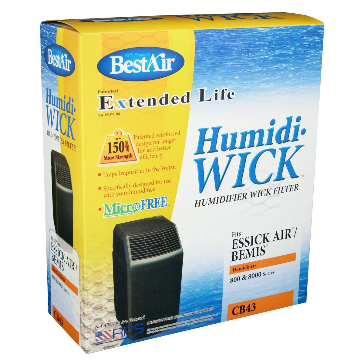 BestAir CB43 Replacement Wick Humidifier Filter, 10-1/2" x 4-1/4" x 12-1/2"
