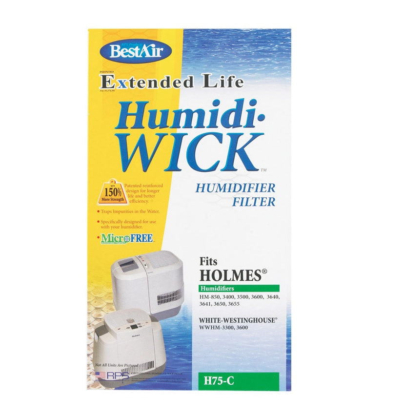 BestAir H75-PDQ-4 Replacement Humidifier Wick Filter, Circular