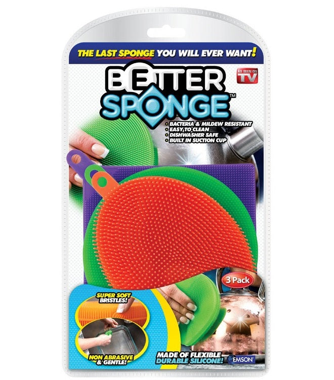Better Sponge 1734 As Seen On TV Silicone Sponge, Assorted Colors