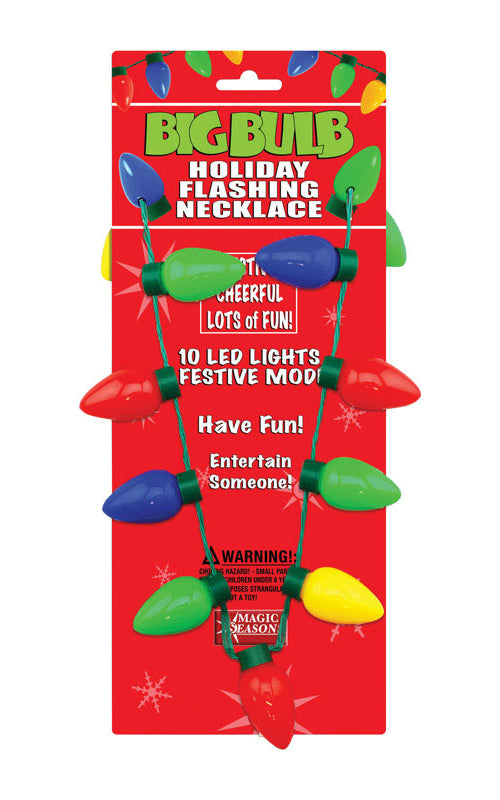 Big Bulb 702325 Christmas Flashing Necklace, Plastic, Multicolored