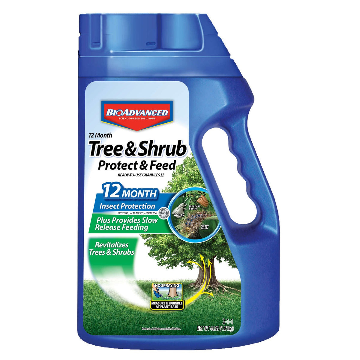 BioAdvanced 701900B Tree & Shrub Protect & Feed Granules, 4 Lb.