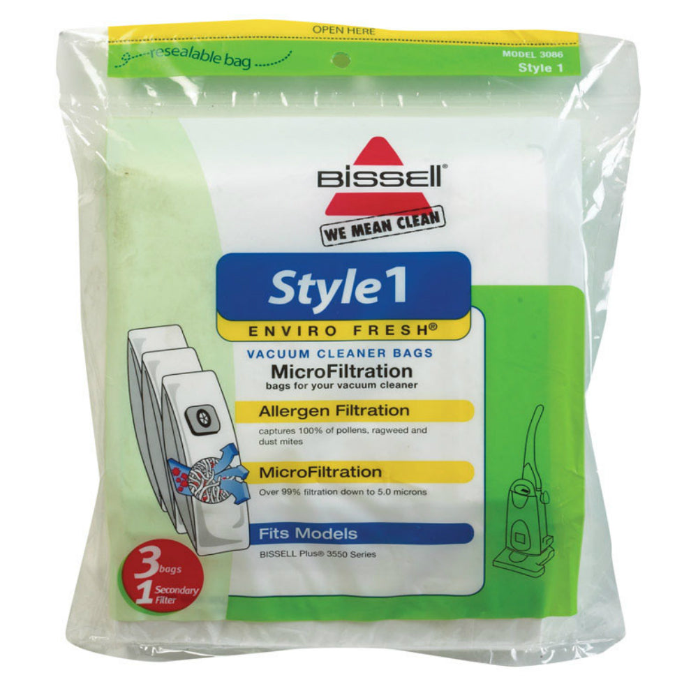 Bissell 3086 Enviro Fresh Style 1 Vacuum Cleaner Bag, Pack of 3