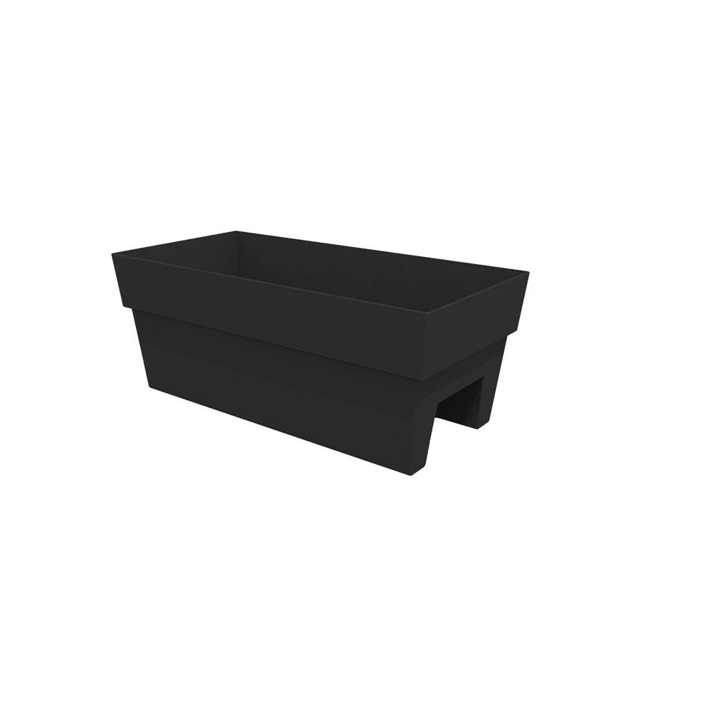 Bloem FDR2400 Finley Rectangular Deck Rail Planter, Black