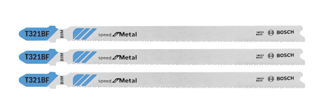Bosch T321BF3 T-Shank Jig Saw Blade, Bi-Metal, 12 TPI, 3 Piece