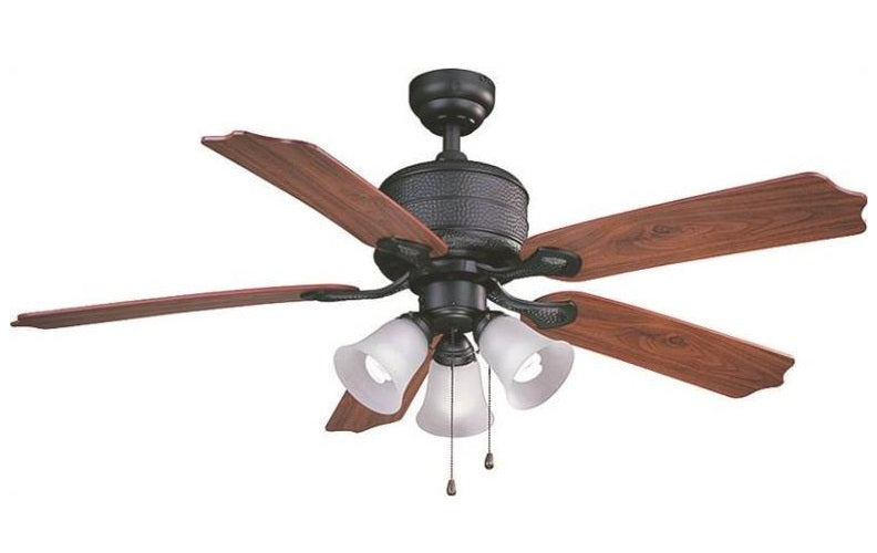 Boston Harbor AC362+3L-NI-3L Three Light Ceiling Fan, Natural Iron